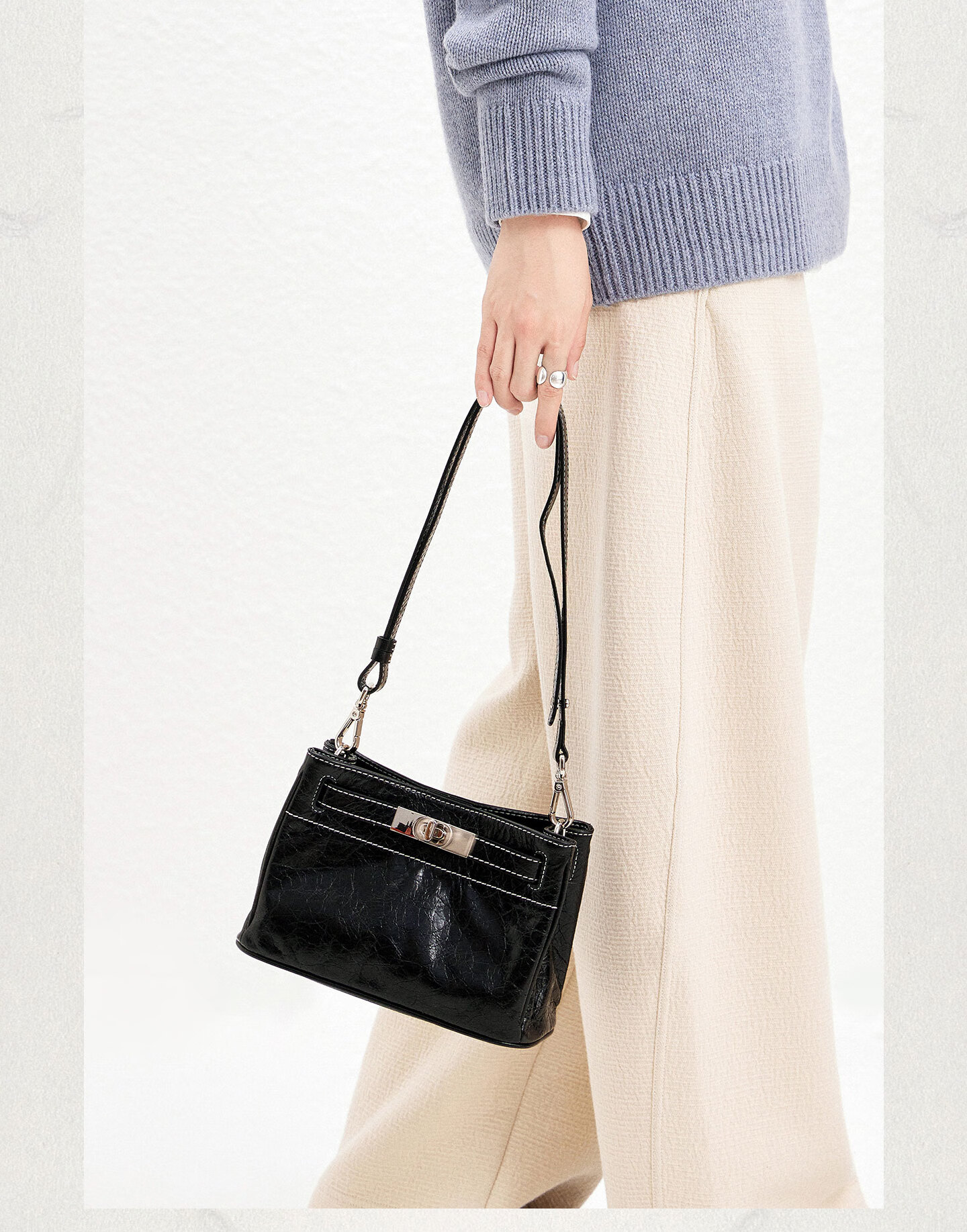 FION New Women's Handbag, Niche High-End Kelly Bag, Shoulder Crossbody Bag, Birthday Gift 4