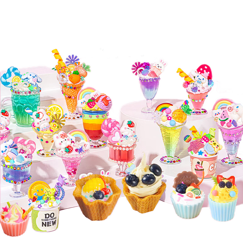 Xubeile Cream Clay DIY Materials, Handmade Crafts, Children's Toys, Girls' Ice Cream And Milk Tea Birthday Gifts