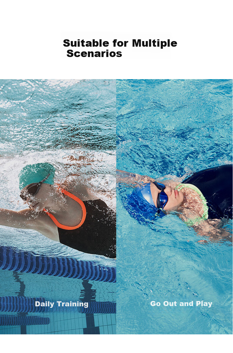 Speedo Bubble Swim Cap, Low Temperature Warmth Comfortable Non-Binding Waterproof Hair Protection Silicone Swim Cap, Blue 8