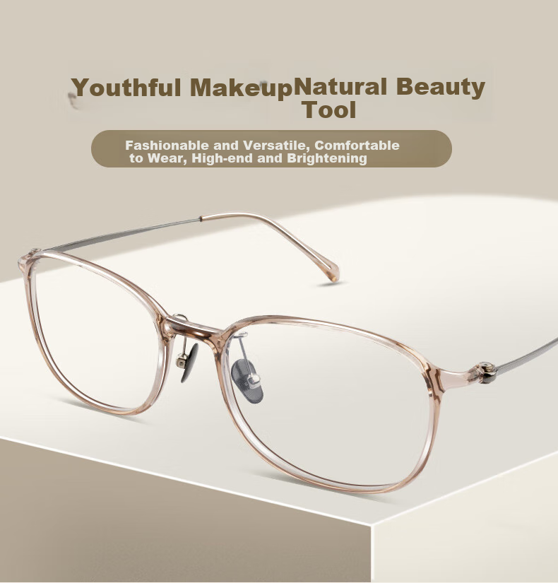 Gameking Myopia Glasses with Blue Light Protection And Radiation Protection for Men And Women, Prescription-Ready Non-Prescription Protective Eyewear GK006 Translucent Brow 1