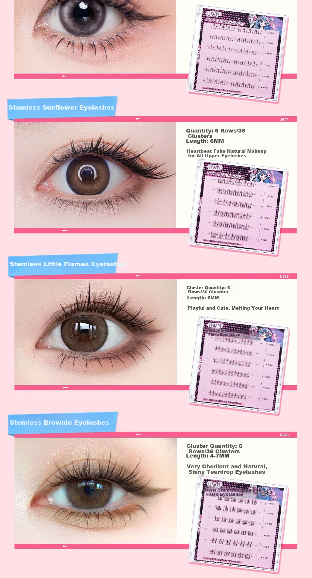 BQI Temperature-Sensitive Self-Adhesive False Eyelashes, Reusable, No Glue Needed, No Makeup Removal Required, Lazy Person's Essential, Bare Face Lash Gift for 618 6