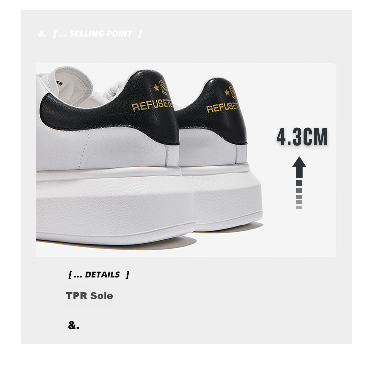 Senma Fashion Korean-Style Versatile Thick-Soled White Sneakers Breathable Comfortable Casual Shoes for Women 121134806 White Size 35 8