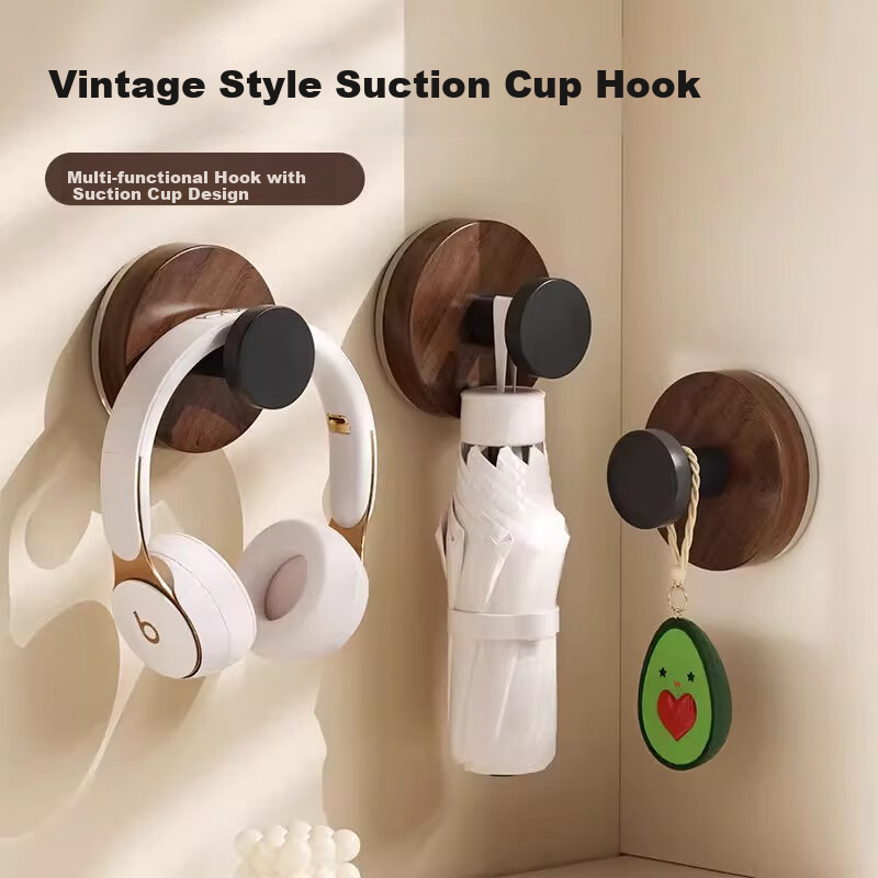Bahainiao Vintage Suction Cup Hooks, 6 Pack, No Drilling Required, Heavy-Duty, for Entryway, Hanging Keys, Bathroom Towel Hanger 5