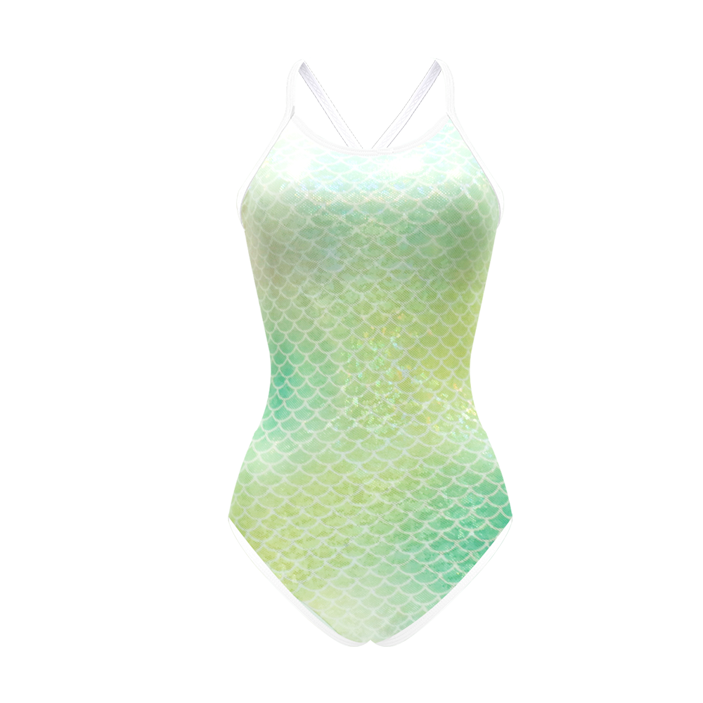 AtlanticBeach 2025 New Mermaid Iridescent Scale Professional Women's Racing One-Piece Swimsuit Fashion High-End Swimwear