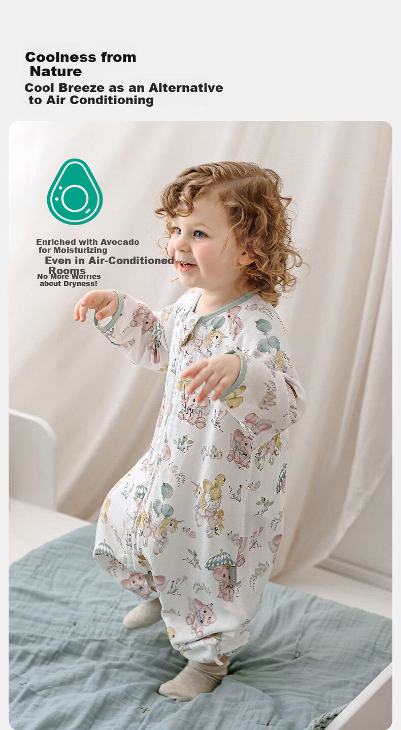 EMXEE Baby Sleeping Bag, Avocado Split-Leg Design, Anti-Startle Infant Sleeping Bag, Pajamas for Autumn And Winter, 6 Layers 10