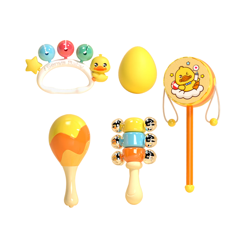 CAWNPECHIN Baby Welcome Gift Rattle Toy, 0-6 Months Newborn Full Moon Birthday Gift, Sand Hammer Grasp Training
