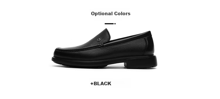 Goldlion Men's Shoes, Business Leather Shoes, Lightweight And Durable, Deerhide Loafers, G580430546AAA, Black, Size 40 15