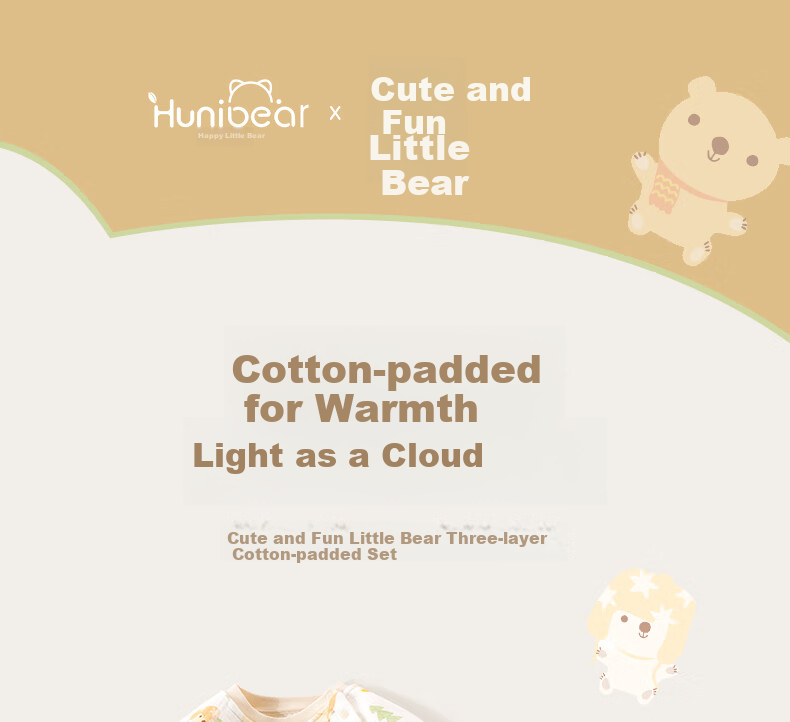 Huanxixiaoxiong Baby Thermal Underwear Winter Set, Girls' Clothing, Boys' Autumn And Winter Three-Layer Warm Separate Set 1