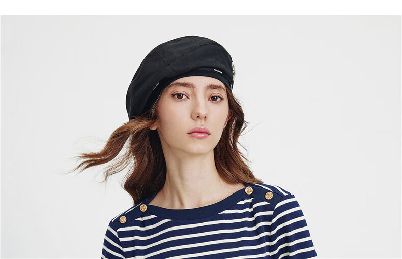 Navy Keller Italy Small Sailboat Women's 2025 New Off-Shoulder Striped Cotton Long Sleeve T-Shirt 2335005502 9