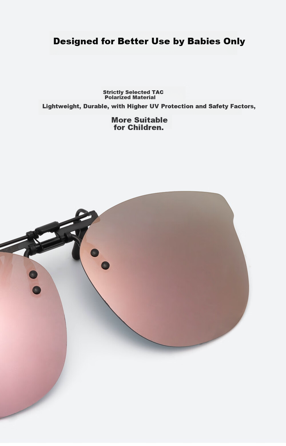 Wanpishu Polarized Sunglasses Clip-On for Children 8-16 Years Old, UV400 Anti-UV Protective Eyewear for Boys And Girls 4