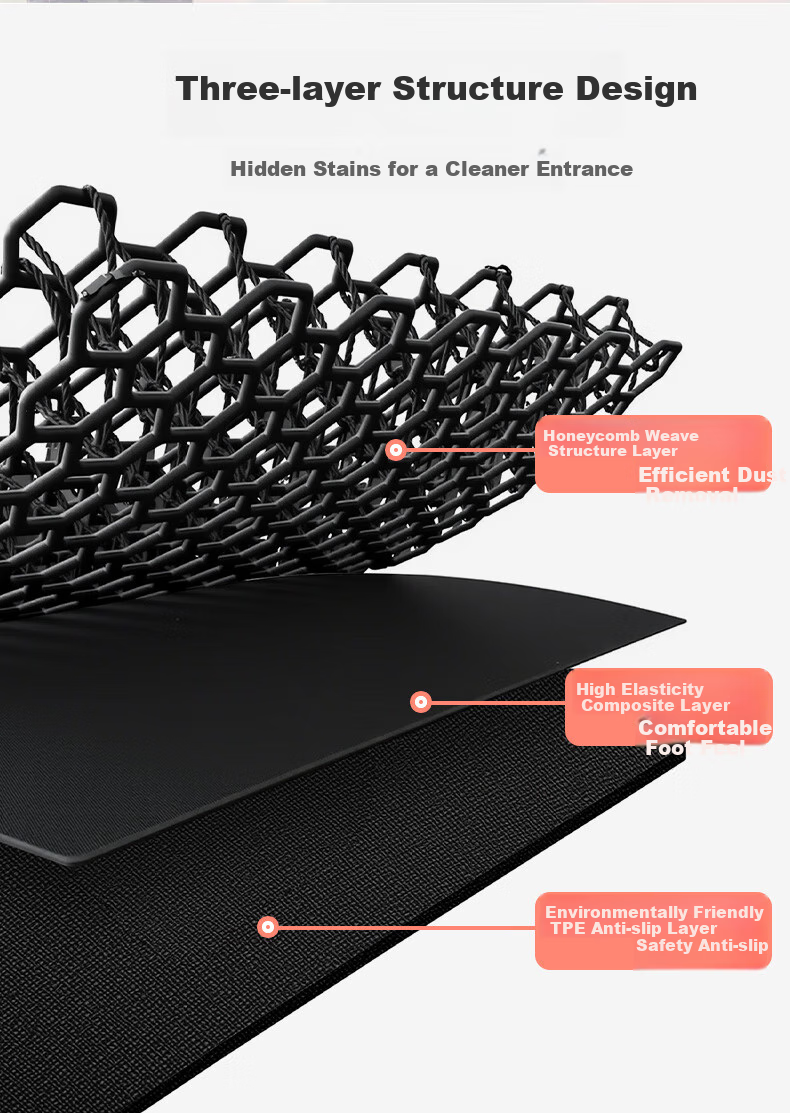 Dajiang Elastic Fiber Entrance Mat, Outdoor Doorway Foot Mat, High-End Carpet Doormat, 60x90cm 3