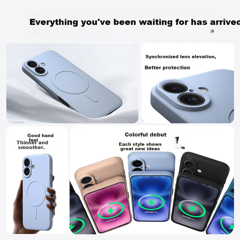 Чехол KEKLLE для Apple iPhone 16, силиконовый, с защитой камеры, черный, MagSafe