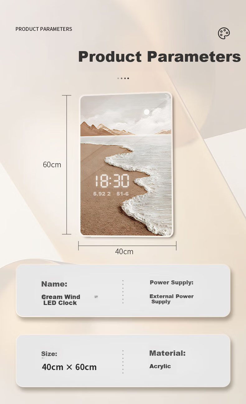 Momen LED Sensor Digital Clock Wall Clock, Decorative Painting for Entryway, Living Room Floor Painting, Hallway Corridor Wall Art, Electronic Clock 6
