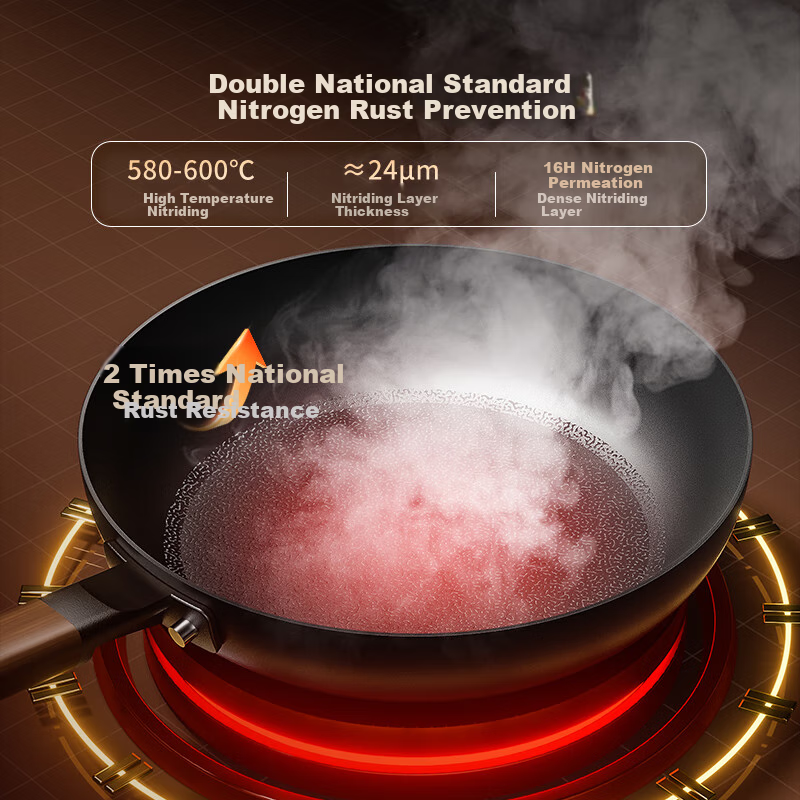 Joyoung Cast Iron Frying Pan, Deep Skillet, Breakfast Pan, Steak Pan, Suitable for Home Use on Induction Cooker Or Gas Stove, 26cm