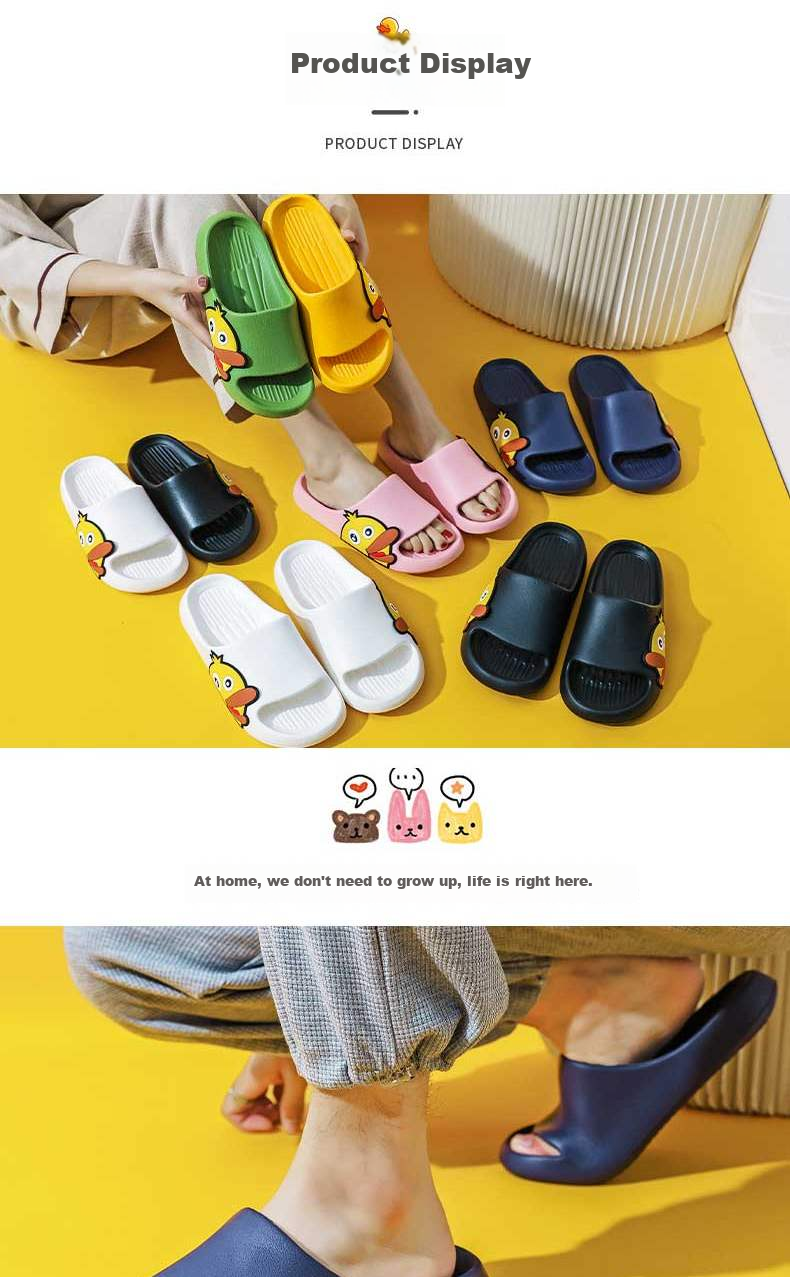 Huameijianbu Cartoon INS Style Squishy Parent-Child Indoor And Outdoor Bathroom Sandals HM3311 Black Size 40-41 6
