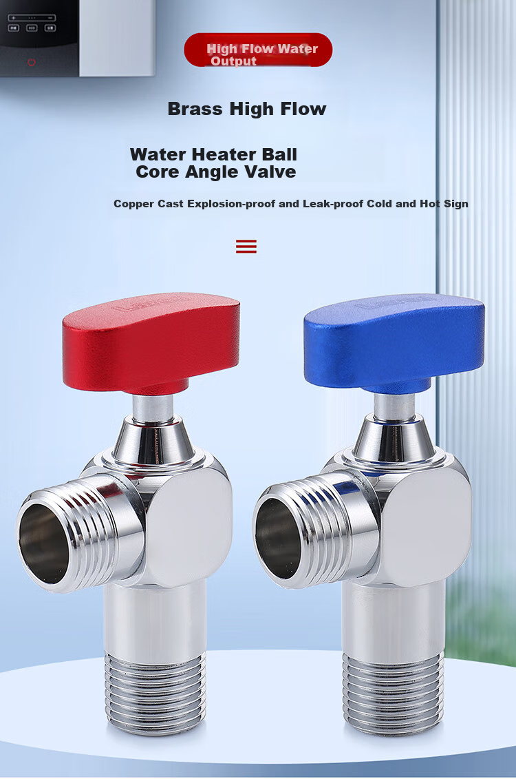 Larsd High Flow Ball Valve Set, Gas Water Heater Full-Open High Flow Angle Valve, 1/2 Inch Hot And Cold Ball Valve LD10507T 2