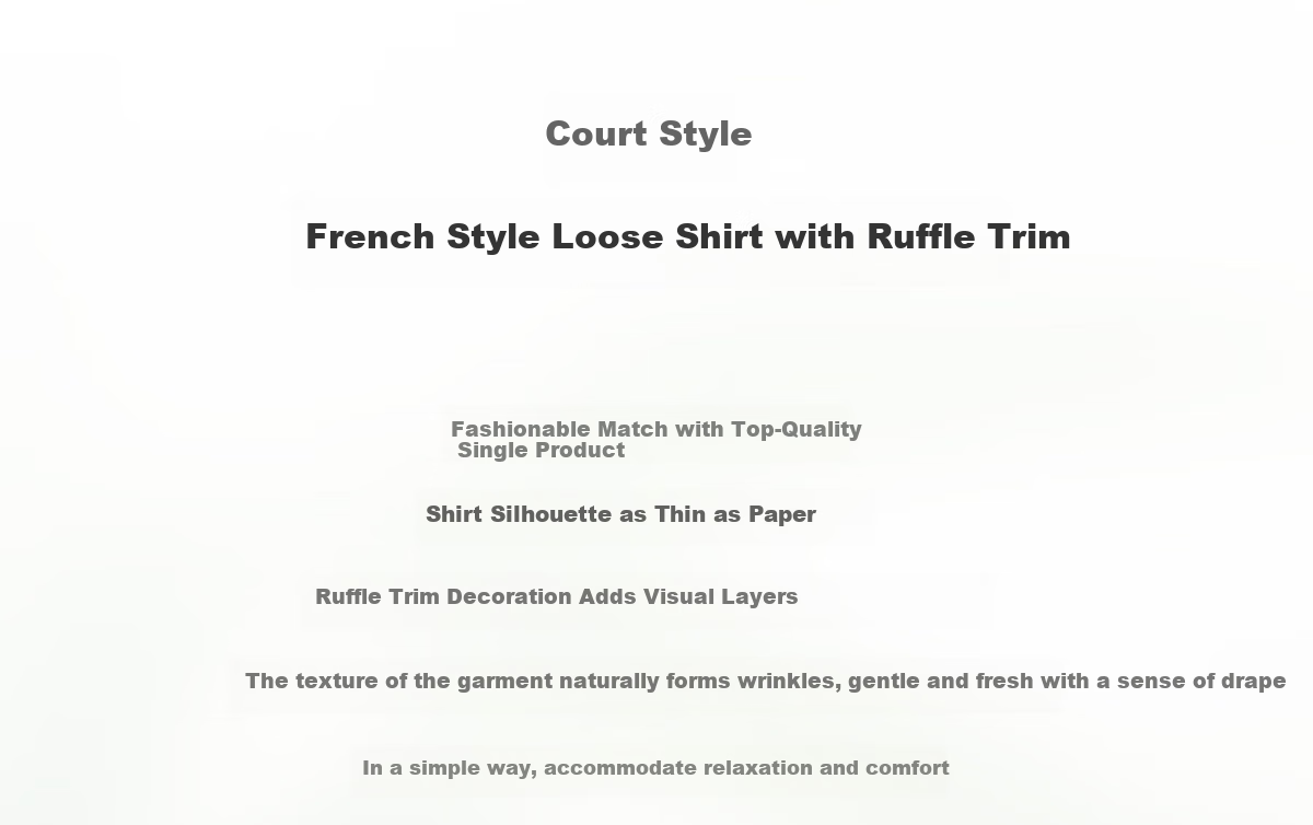Chushen Women's Spring and Autumn Long Sleeve Shirt Fashion Stand Collar French Ruffle Textured White Shirt S51S016 2