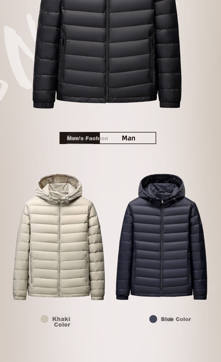 SNOWFLYING Autumn And Winter Men's down Jacket, Lightweight Short Hooded Puffer Casual Warm Windproof Coat for Men And Wome 8
