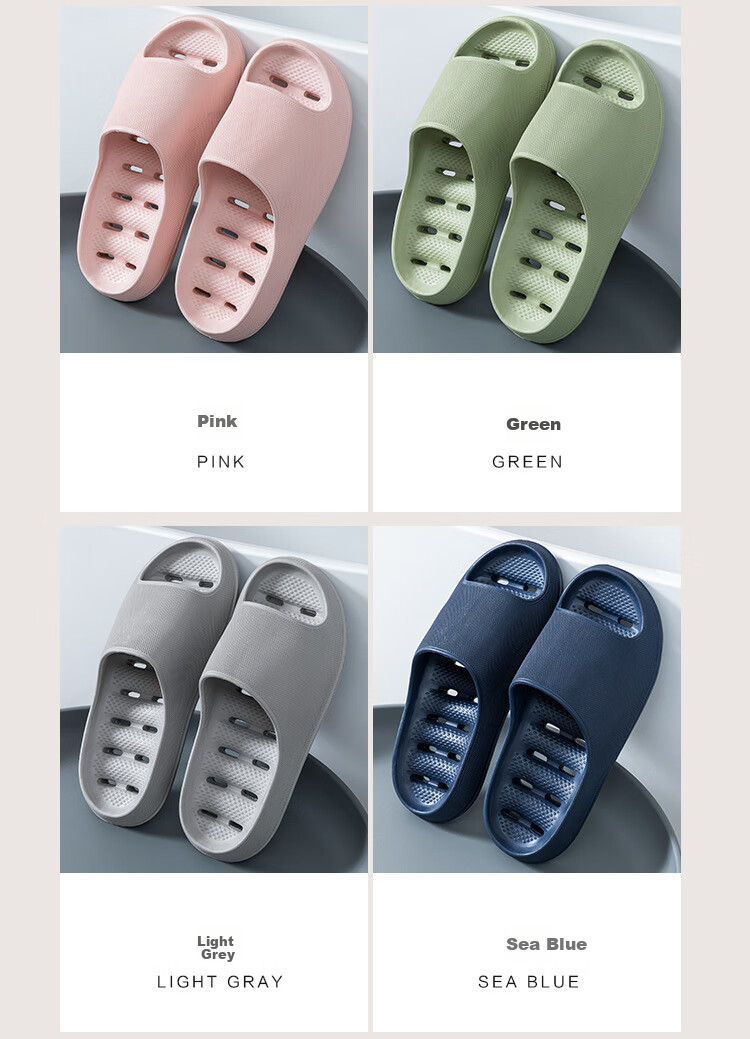GUOLUOFEI EVA Slippers, Non-Slip, for Home Use, Shower Sandals, Bathroom Hollow Design, Water Draining, for Men And Women, Summer Season, Navy Blue, Size 40-41 5