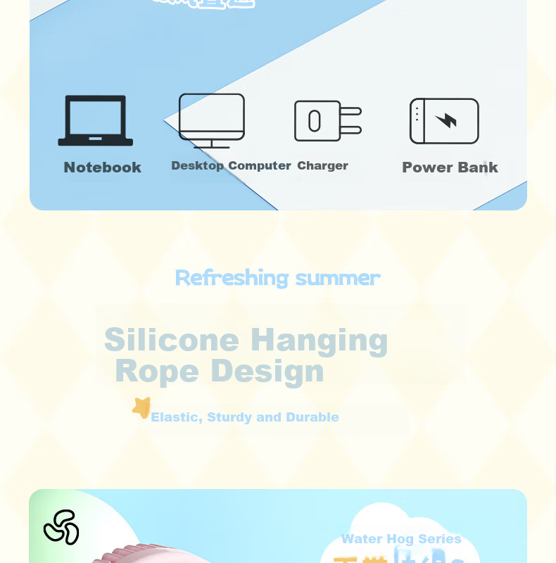 Ouliwen Small Fan for Desktop And Bed Use, Quiet USB Rechargeable Low Noise Portable Mini High-Power Electric Fan for Office Dormitory Air Cooler White 10