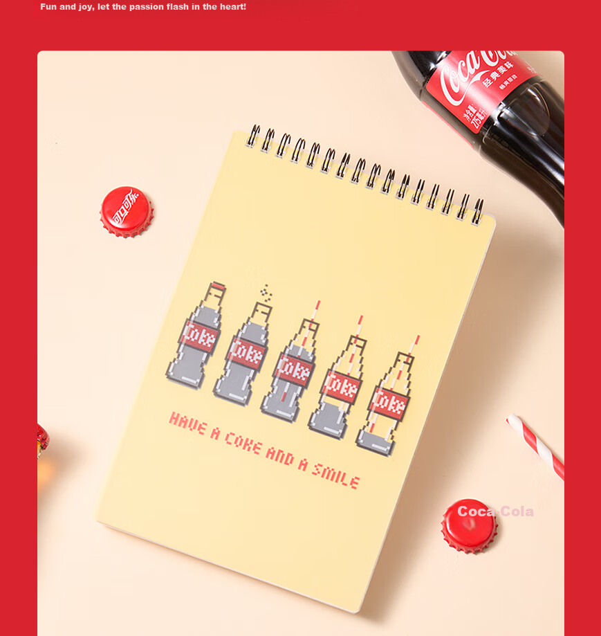 KACO A5 Spiral Notebook, Vertical Flip, Coil PP Cover, Quick Note-Taking, 7mm Center Column Line, 60 Pages/book, 1 Book, Happy Drinking 2