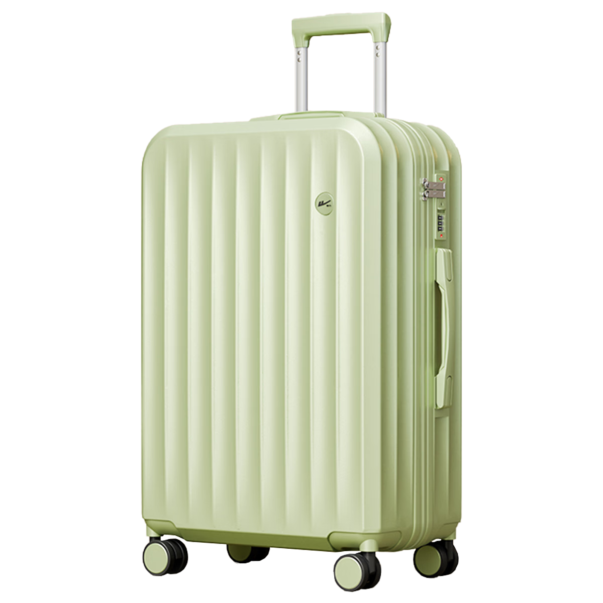 Huili Luggage, Carry-On Suitcase for Women And Men, Leather Trolley Case, Small Password Lock Suitcase with Cup Holder, 20-Inch Gree
