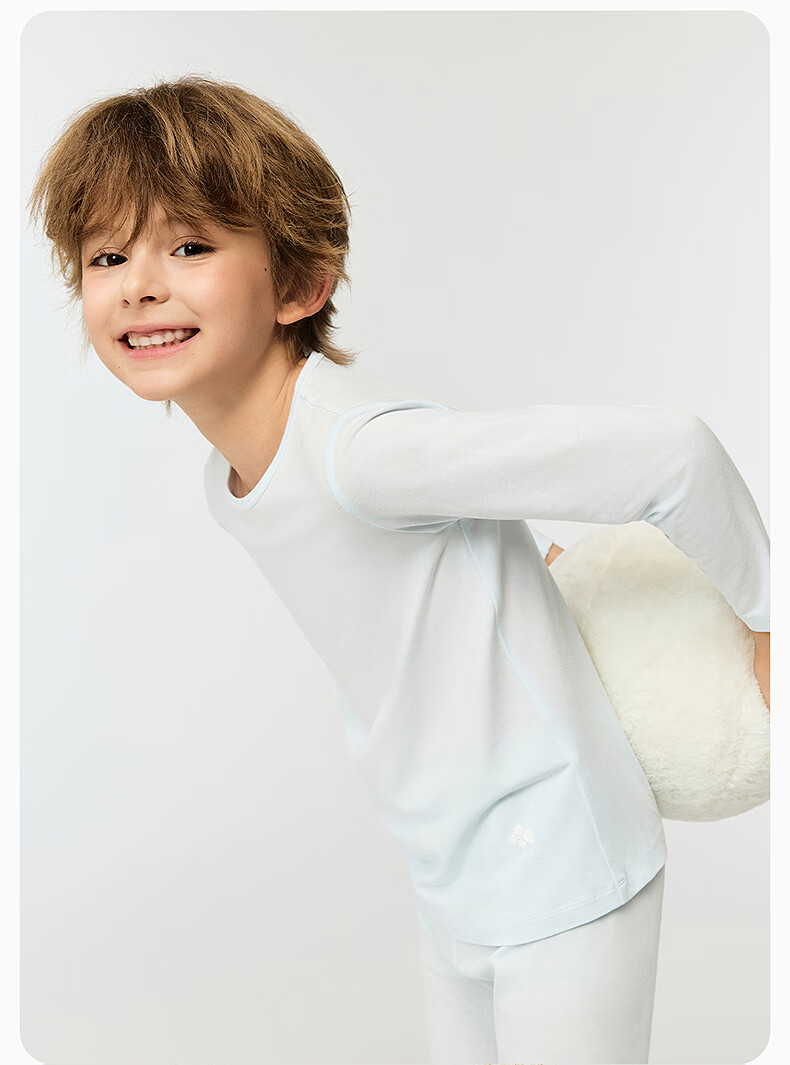 AIMER KIDS Kids Thermal Underwear Set Autumn Top and Bottom Lightweight Warmth [5~15℃] Girl's Top - Purple, Size 120 2