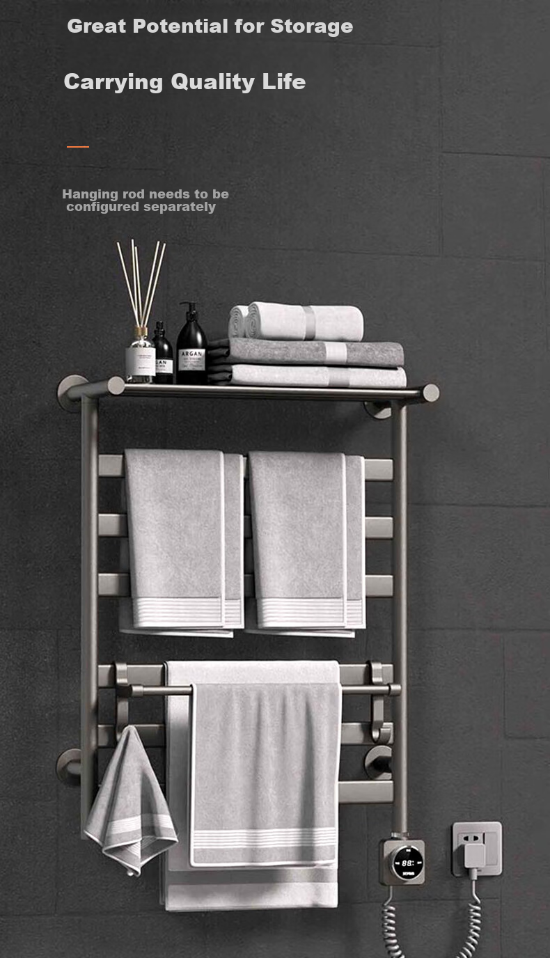 AVONFLOW Electric Towel Rack, No Drilling Required, Carbon Fiber Quick Heating, Smart WiFi Connectivity, GD22 Intelligent Model 8