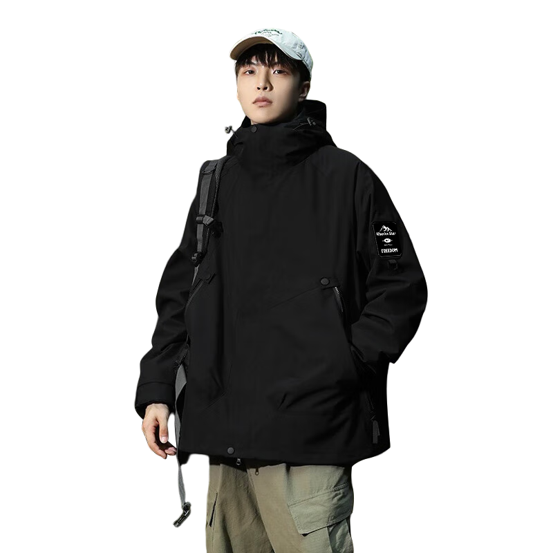 Warrior 3-in-1 Men's Outdoor Mountaineering Jacket Autumn Winter Windproof Warm Jacket