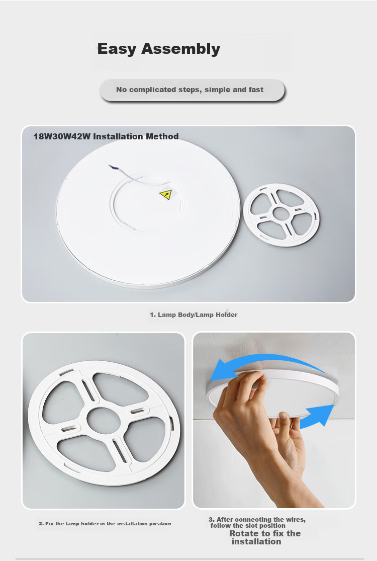 Foshanzhaoming LED Ceiling Light, Bedroom Lamp with Low Blue Light for Eye Protection, High Color Rendering Index, Space-Saving Design, 36W Children's Light 16