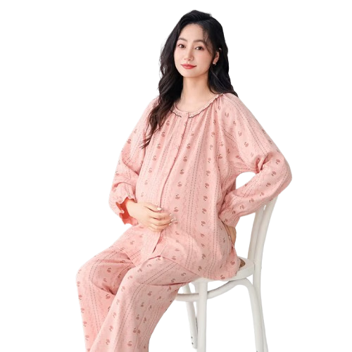 JOYNCLEON Maternity Cotton Postpartum Nursing Pajamas Set Pink L Jyz188839