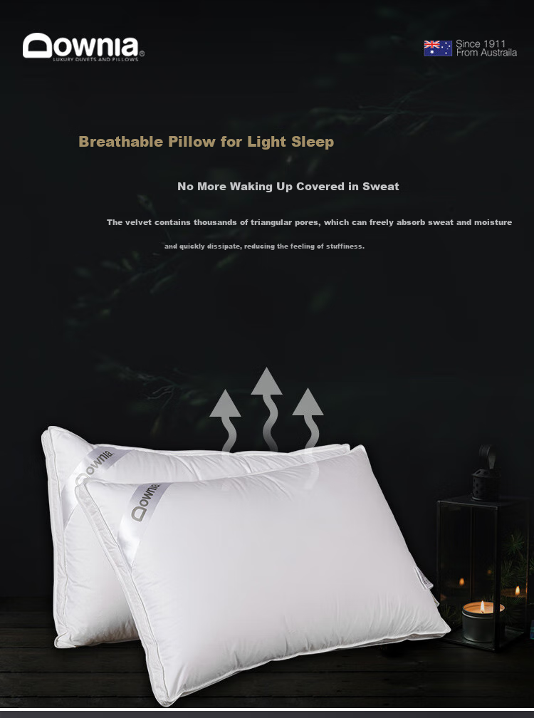 Downia Australian Pillow, Five-Star Hotel Upgraded Version, 95% White Goose Down Pillow Core, 48*74CM 4