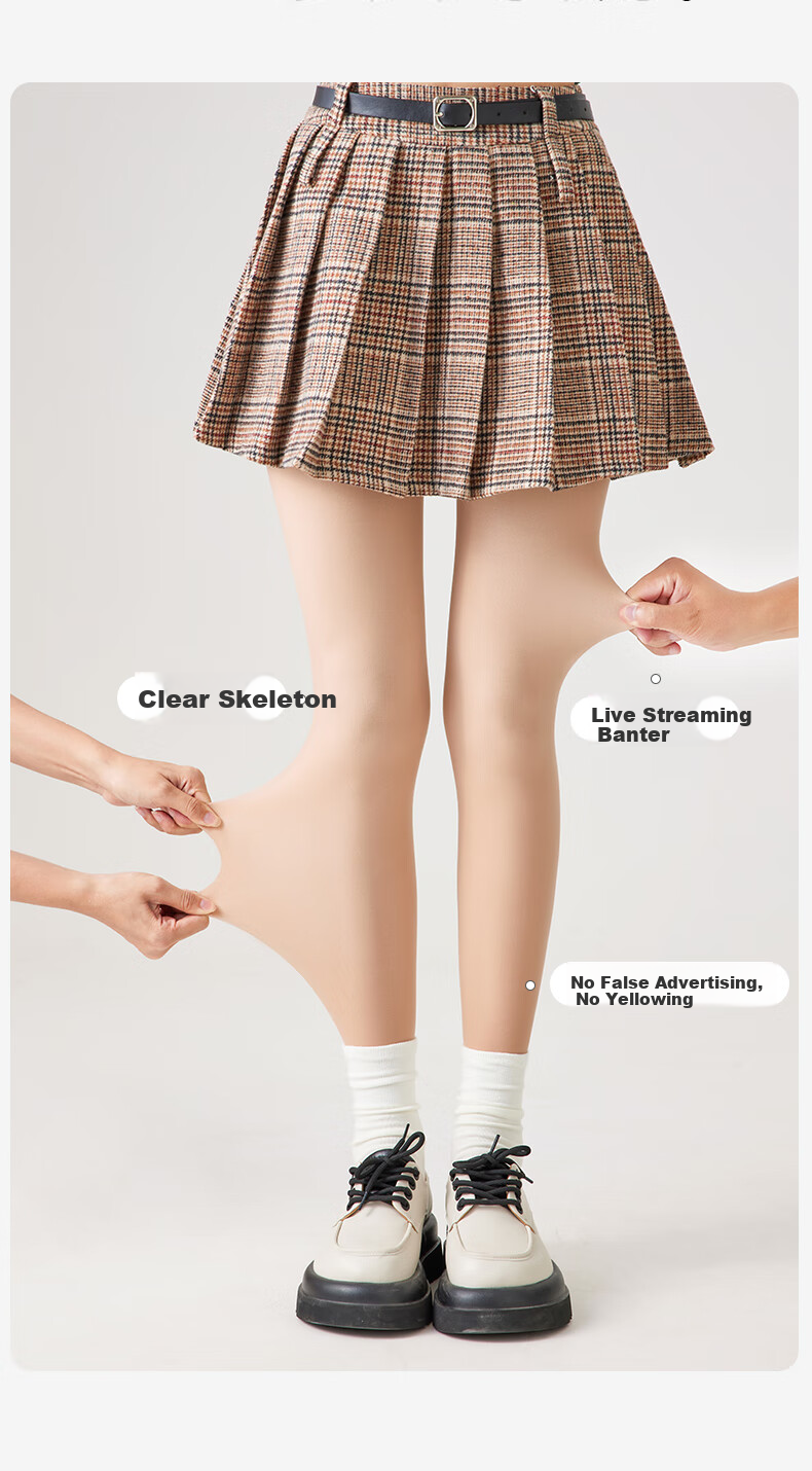 BONAS [Two-Pack] Thick Stockings, Summer Bare-Leg Miracle, Compression Socks, Leggings for Women, Velvet Micro-Pressure Pantyhose 7