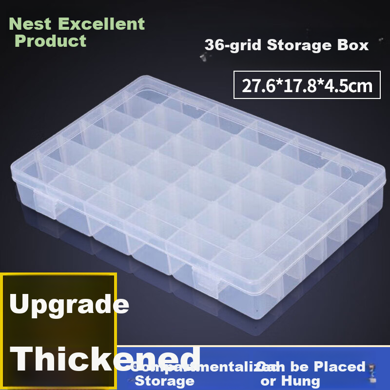 Chaoji Jia Pin Multi-Compartment Storage Box, Transparent with Lid, Divided Plastic Container for Screws And Accessories, Tool Organizer, Sorting Box