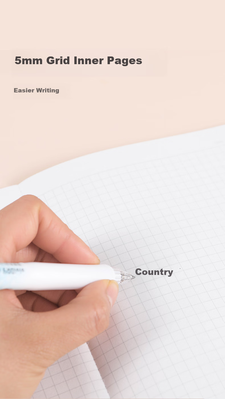 KOKUYO Campus Wirebound Notebook Journal, Yijiang 5mm Grid Notebook, A5/40 Sheets, 5 Notebooks with Random Covers, WCN-CNB3448 4