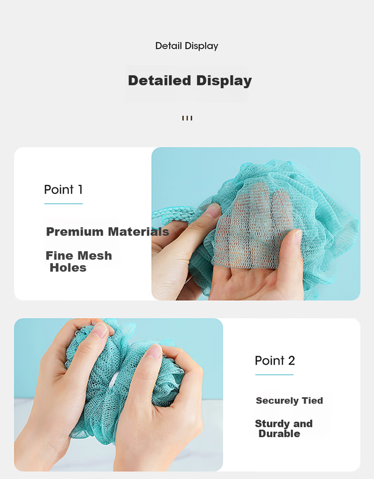 MARYYA Bath Flower Long Strip Shower Sponge, Exfoliating Washcloth, Bath Foam Ball, Non-Spilling, Suitable for Men And Women, Extendable Universal Back Scrubber 6