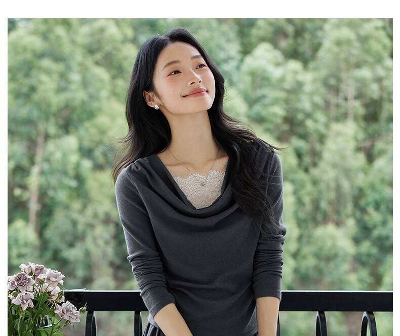 Fansiman Holiday Style Lazy Set Women Autumn New Off-Shoulder Top and Skirt Two-Piece Set Iron Gray XL 7