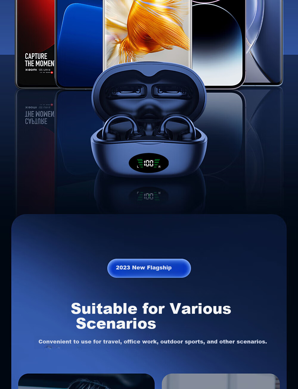 Chuanggu [2025 New Model | Compact And Mini] Bluetooth Earphones, True Wireless Semi-In Short Handle, Music Sports Gaming Low Latency High Sound Quality, Compatible with Android 17