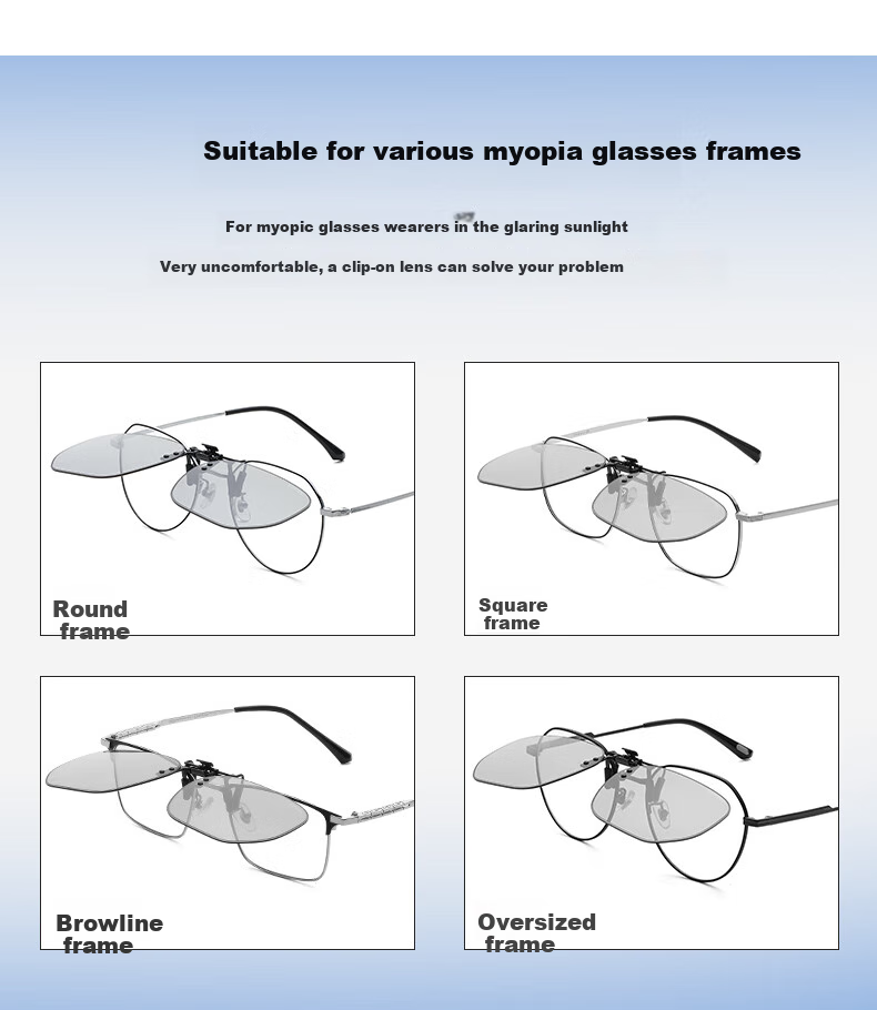 CAPONI Polarized Clip-On HUD Display Sunglasses, Color-Changing Sunglasses for Men And Women, Day And Night Use, Driving-Specific Glasses 8