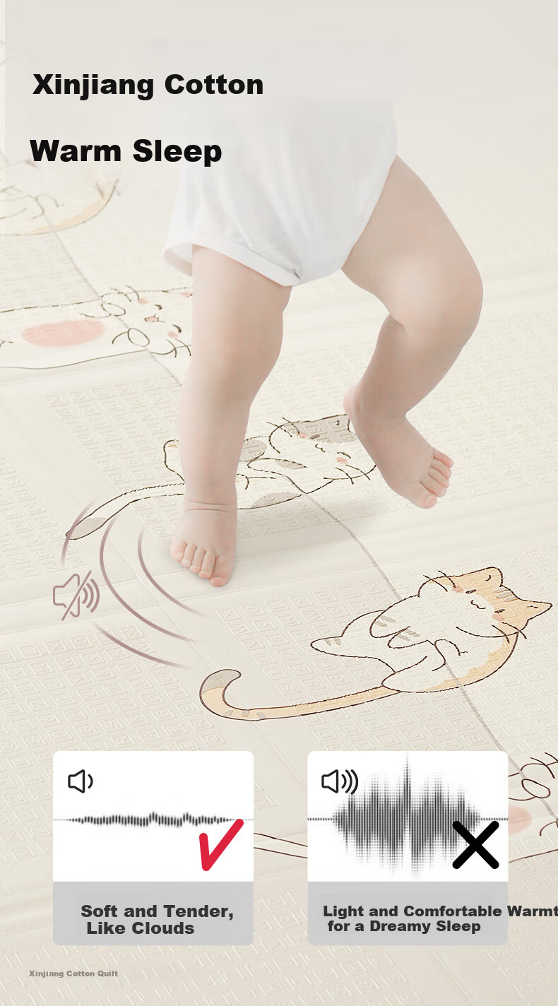 Beiboshi Babybox Crawling Mat, Infant Play Mat, Antibacterial XPE Thickened Foldable Floor Mat, 180*200*2cm 3