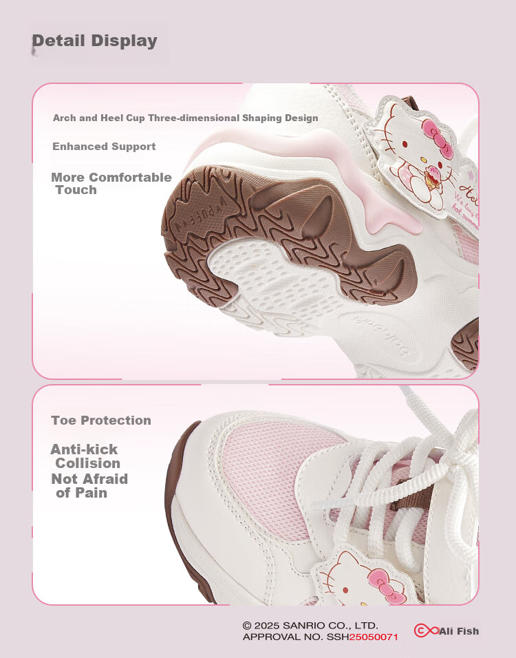 BALABALA Children's Shoes, Girls' Sports Shoes for Autumn, Breathable Dad Shoes [Kuromi] 208325140009 6