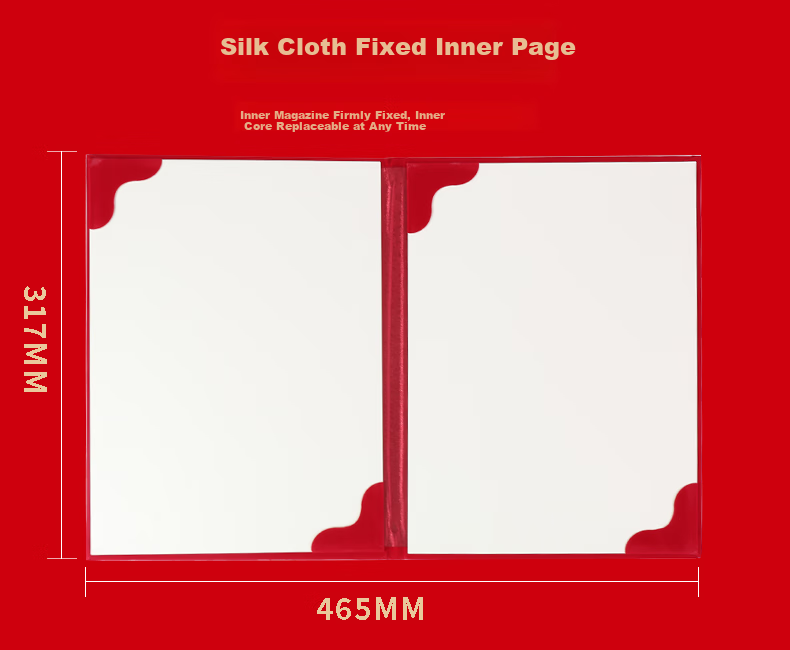 SHEN SHI A4 Leather High-Quality Certificate Cover for Diplomas, Honorary Certificates, Graduation Certificates, Training Certificates, with Inner Pages And Logo Printing Option, Vertical Red Version (For Honorary Certificates), Includes 1 Inner Page 3