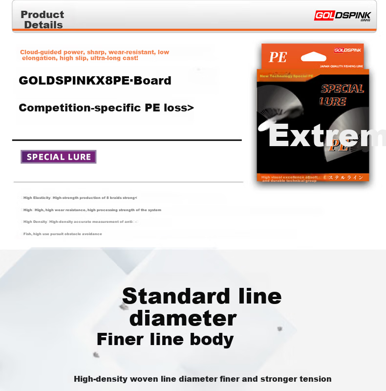 Xiaozaochuan Japanese Imported PE Fishing Line, Specialized Micro-Line High-Strength Pulling Line, Imported 100 Meters, Size 0.8 4