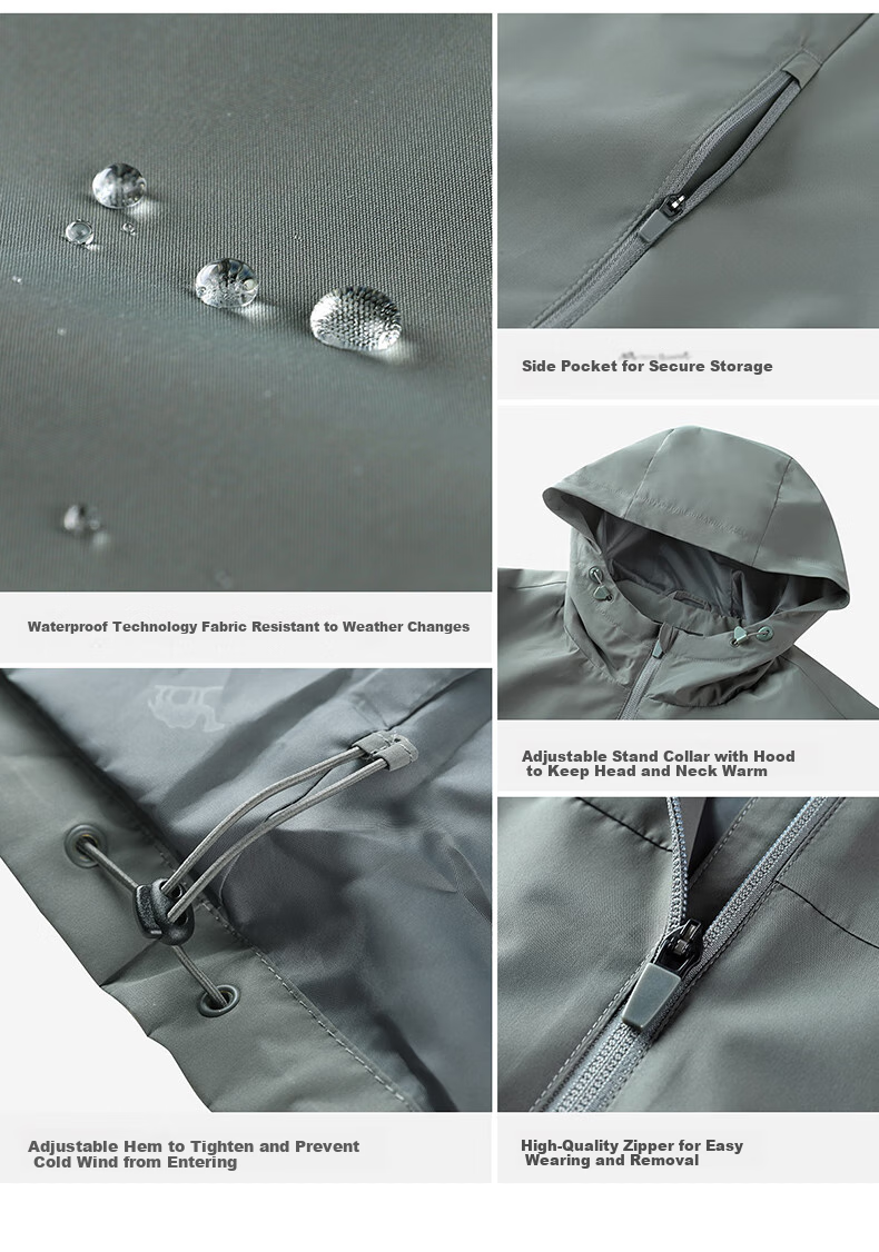 CAMEL Sports Jacket, New Style for Men And Women, Spring And Autumn Hooded Casual Versatile Jacket, Outdoor Water-Resistant Single-Layer Windbreaker 22