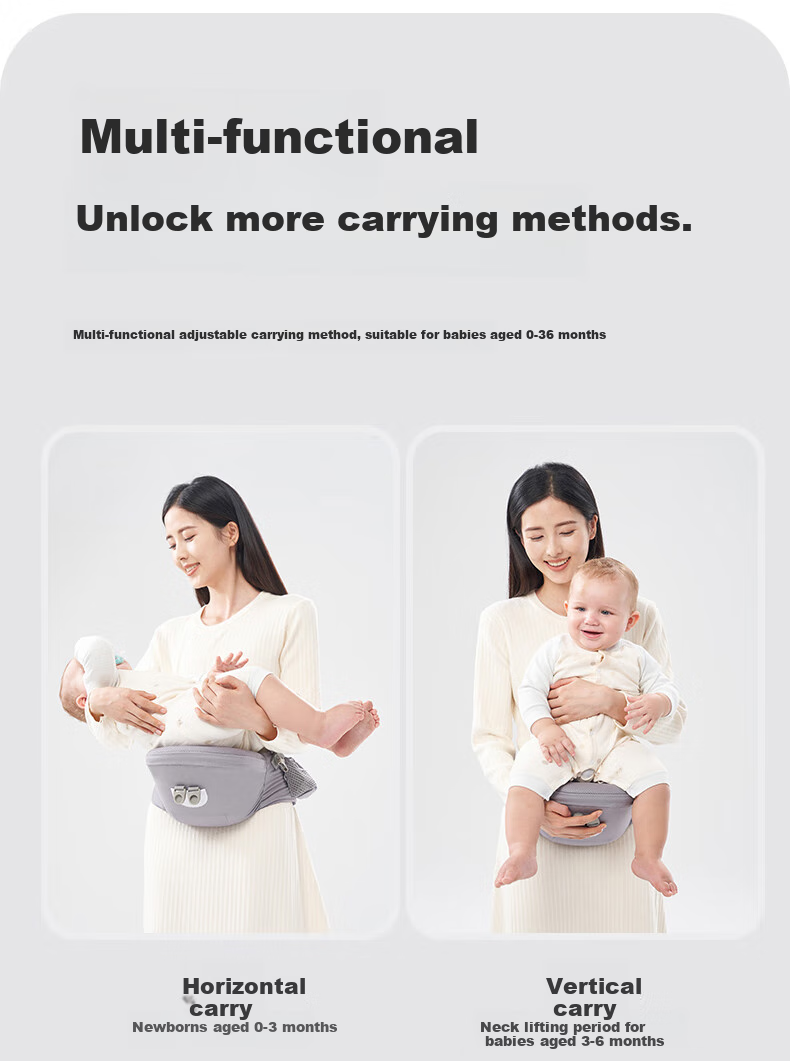 Baby Friend Waist Stool, Infant Seat, Baby Carrier for Front And Back Use, Multifunctional Baby Carrying Aid for Outings, All-Season Blue 10