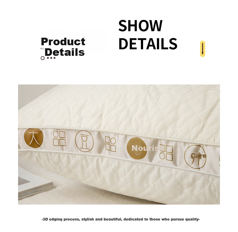 Hengyuanxiang Pillow, Pure Cotton, Three-Dimensional Antibacterial, Hotel Neck Support Pillow Core, Deep Sleep, Adult, 45*70cm, One Pair 10