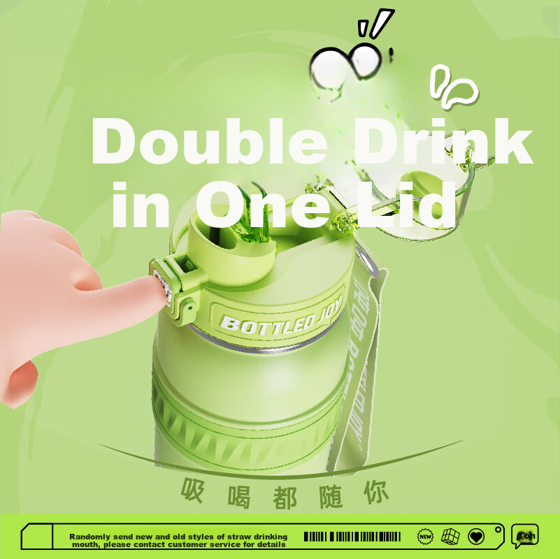 Dundun Bottled Joy Insulated Tumbler, 316 Stainless Steel, Large Capacity Cup, Water Bottle for Children And Students, Gift 8