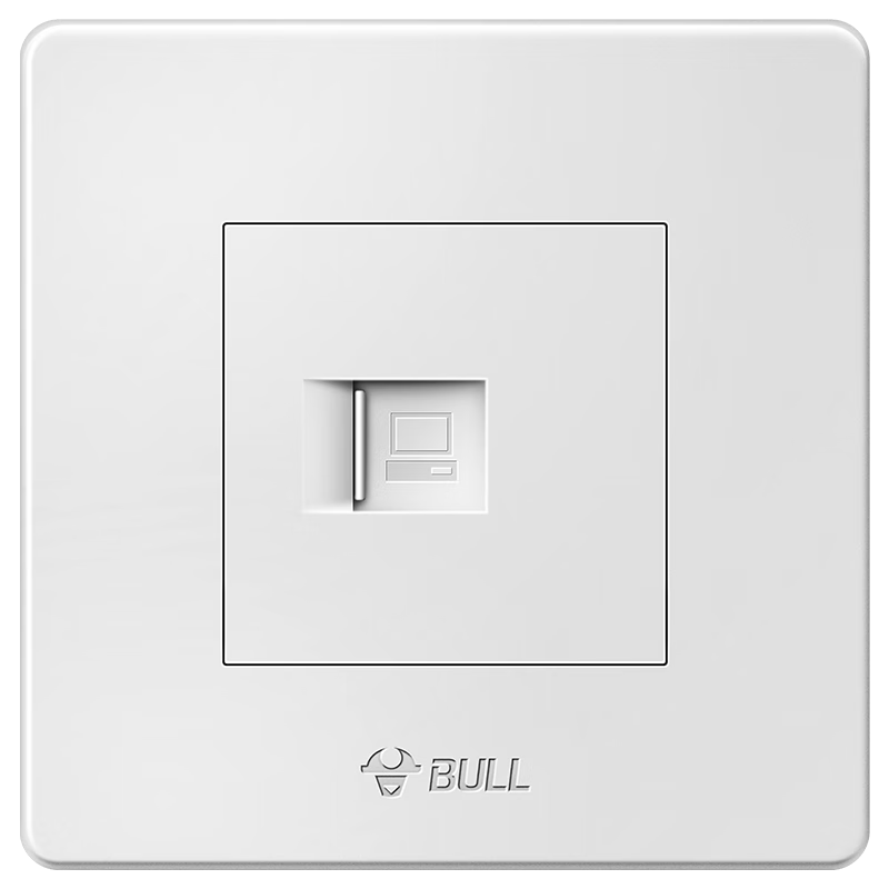 BULL Switch Socket G07 Series, Single Computer Cable Type Category Six Socket Panel G07T102B Ivory White Concealed Installatio