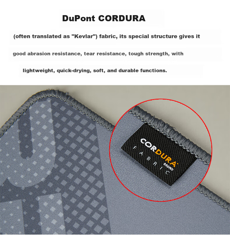 CAPERE Waterproof Nylon Mouse Pad, Cordura Coarse Surface Neutral Pad, Computer Accessory Gaming Mat, [Zhuifeng] Black 350x250x3mm Nylon Pad 11