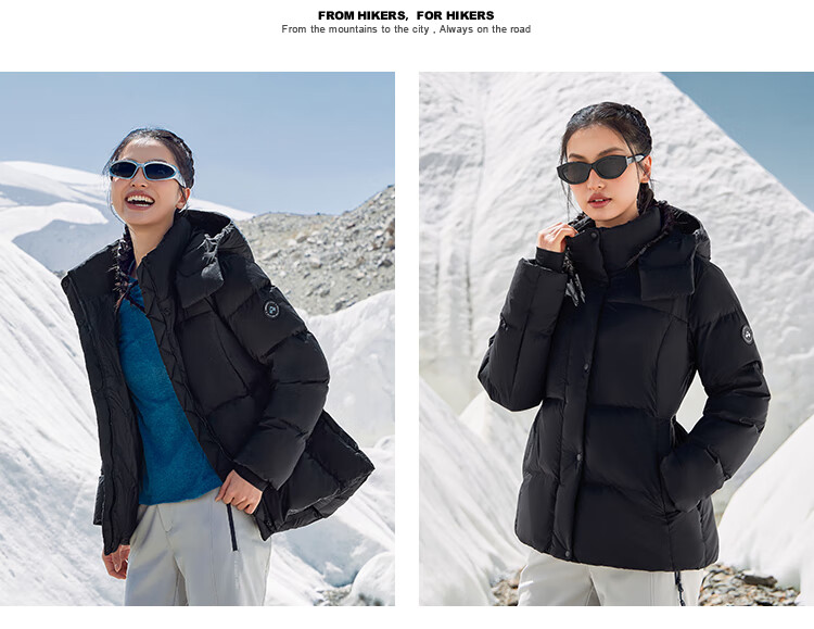 Pioneer Camp Warm Feather Women's Autumn Winter Insulated Windproof Outdoor Hooded Waist-Cinched Mid-Length Thickened Down Jacket 4